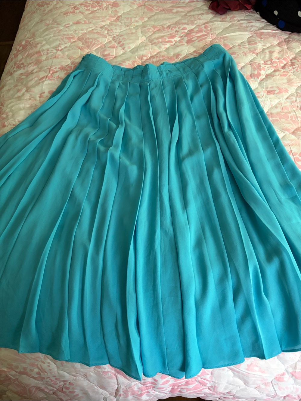 J crew turquoise pleated skirt